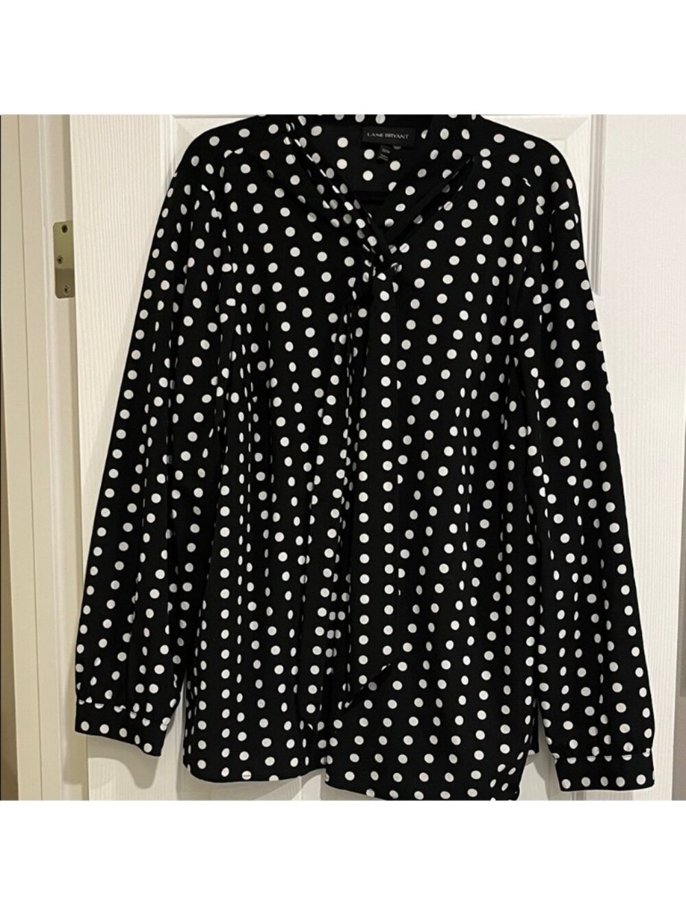 Lane Bryant Black and White Polka Dot Blouse